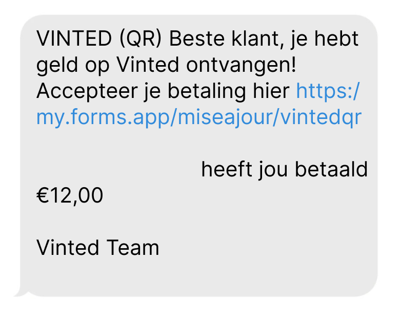 Voorbeeld 1 van een phishingbericht